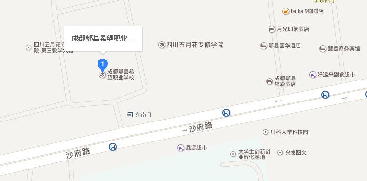 （成都郫縣希望職業(yè)技術(shù)學院）地理位置